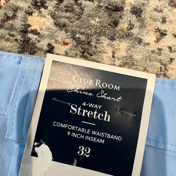 Club Room Classic Fit 32W Pale Ink Blue Shorts - Picture 3 of 3